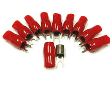 Load image into Gallery viewer, 20pcs 4 Gauge Crimp Silver SPADE FORK Terminals Connector Wire Cable RED Boots