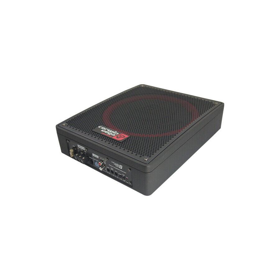 Cerwin Vega VPAS12-12 Shallow Mount Sealed Powered 600W Subwoofer Enclosure + 8 Gauge Amp Kit Bundle