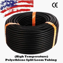 Load image into Gallery viewer, 25 Feet 1" Split Wire Loom Conduit Polyethylene Tubing Black Color Sleeve Tube RV