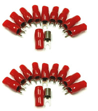 Load image into Gallery viewer, 20pcs 4 Gauge Crimp Silver SPADE FORK Terminals Connector Wire Cable RED Boots