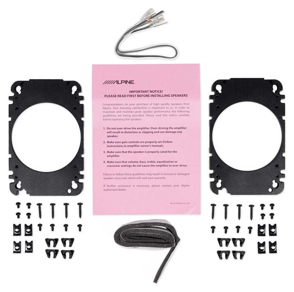 Alpine 140W Front Factory Speaker Replacement Kit For 1987-1995 Jeep Wrangler YJ