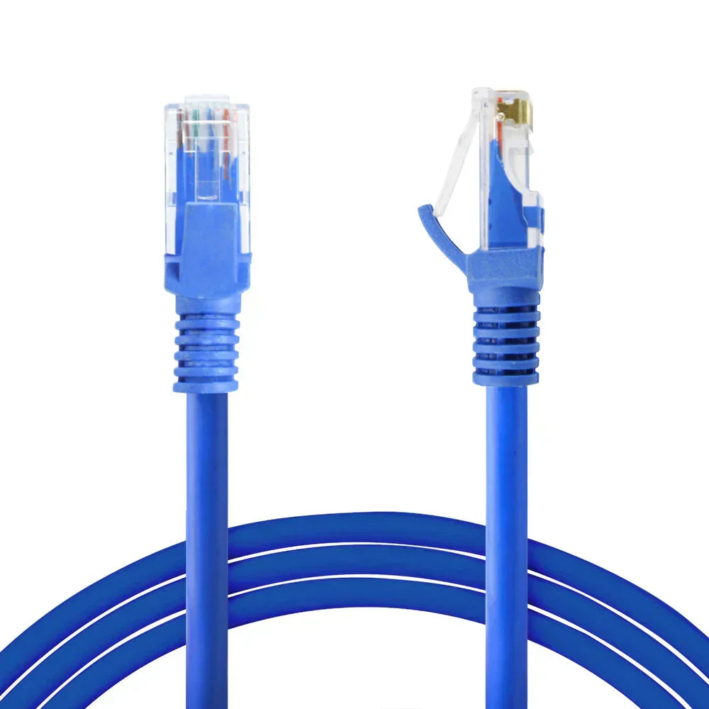 6 Cat6a Ethernet Network Patch Cable RJ45 23AWG 600Mhz Solid Copper Wire 3' Blue