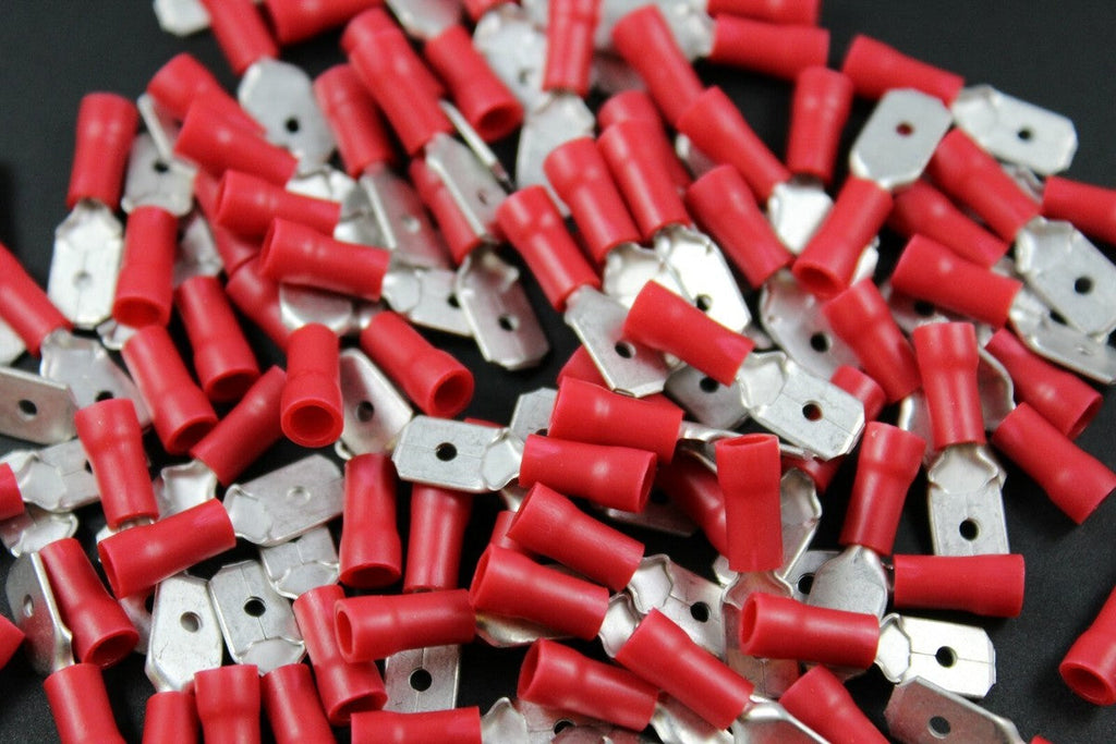 Install Bay RVMD250 Red Vinyl Male Quick Disconnect 22-18 Gauge .250