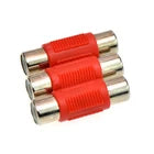 Load image into Gallery viewer, Absolute FF-100R-100 Gold Red RCA Female-to-Female Coupler Adapter 100 Pack