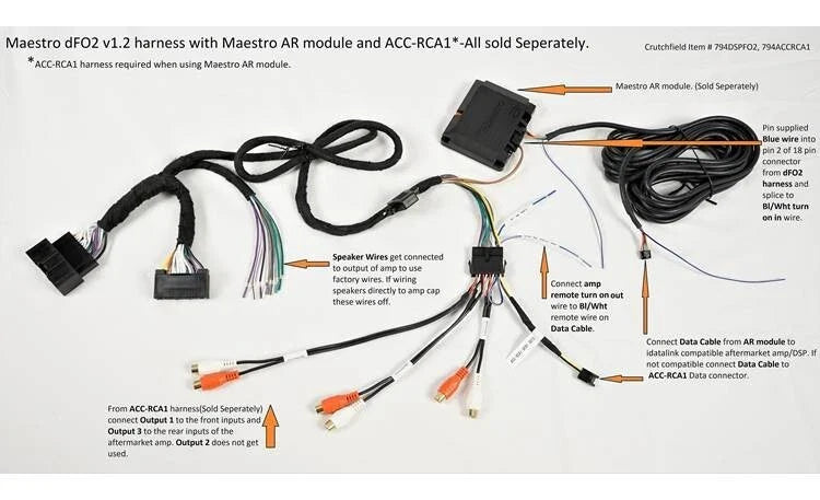 iDatalink Maestro HRN-DSP-FO2 Wiring Harness