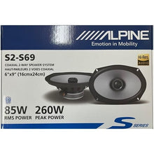 Load image into Gallery viewer, Alpine S2-S69 260 Watts S-Series 6x9" 2-Way Hi-Res Car Audio Coaxial Speakers