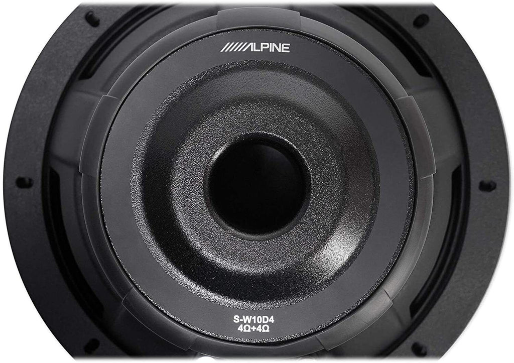 2 Alpine S-W10D4 Car Subwoofer<br/> 1800W Max, 600W RMS 10" S-Series Dual 4 Ohm Car Subwoofer