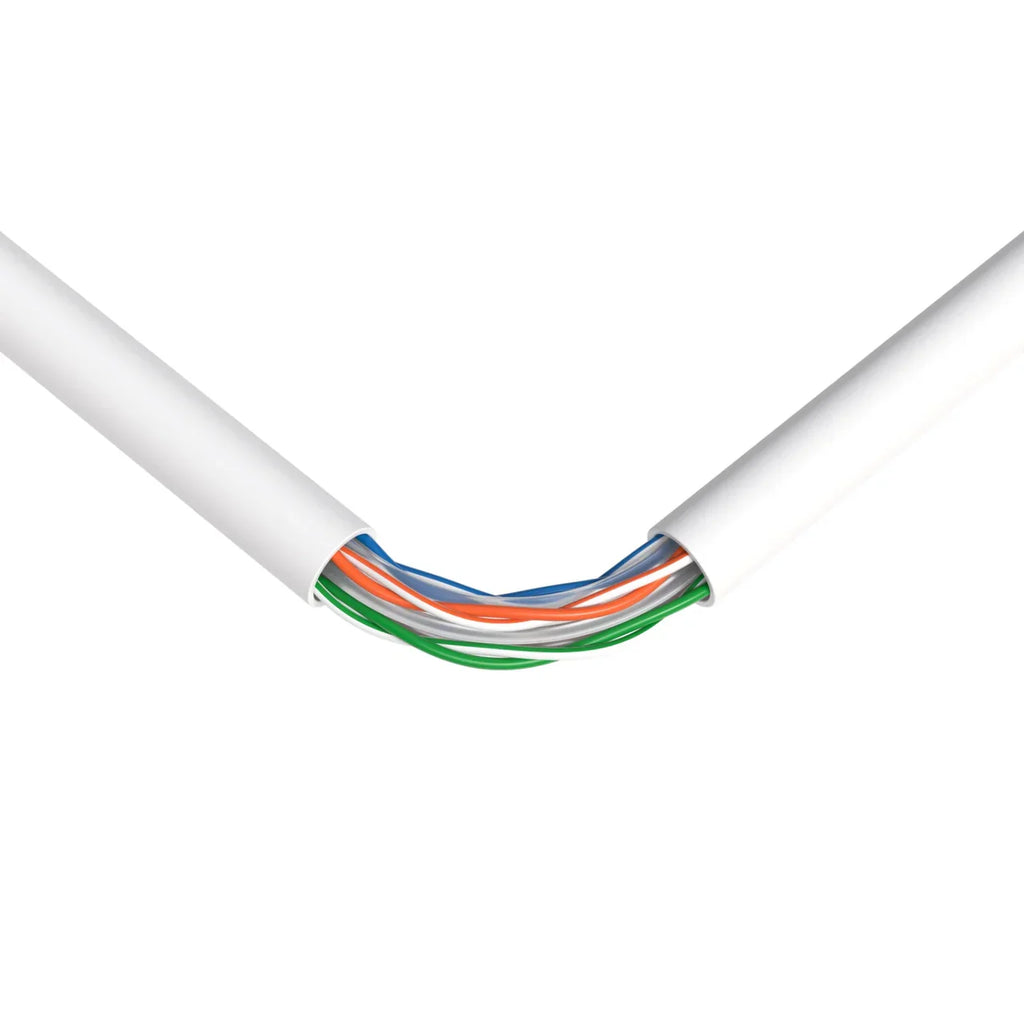 AT 250' Cat6 Ethernet White Bulk Network Cable 23AWG 600Mhz UL Bare Solid Copper Wire UTP 250' White