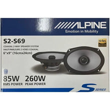 Load image into Gallery viewer, 2 Pair Alpine S2-S69 260 Watt 6x9" Coaxial 2-Way Car Audio Speakers Bundle &amp; Metra 72-8104 Speaker Wire Harness Connector Compatible With Toyota