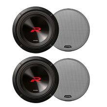 Load image into Gallery viewer, 2 Alpine R2-W10D4 10" R-Series next generation 4 Ohm 2250 Max DVC Car Audio Subwoofer + KTE-10G.3 Grills