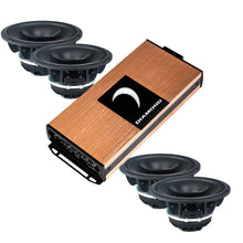 Load image into Gallery viewer, Diamond Audio MICRO4V2 Micro Series 600W Amplifier + 4 MP654 6.5” PRO Full-Range Horn Speakers