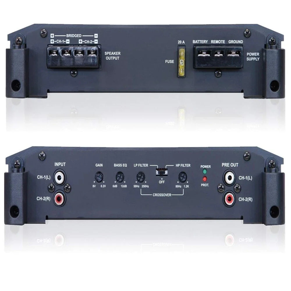 Alpine BBX-T600 2-Channel Amplifier + IBR64 Bluetooth Receiver + 4 Gauge Amp Kit