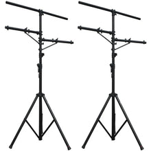 Load image into Gallery viewer, 2 Pro Audio DJ Multi Arm 8 Bolt Lighting 12 Foot Tripod Light Stand Package