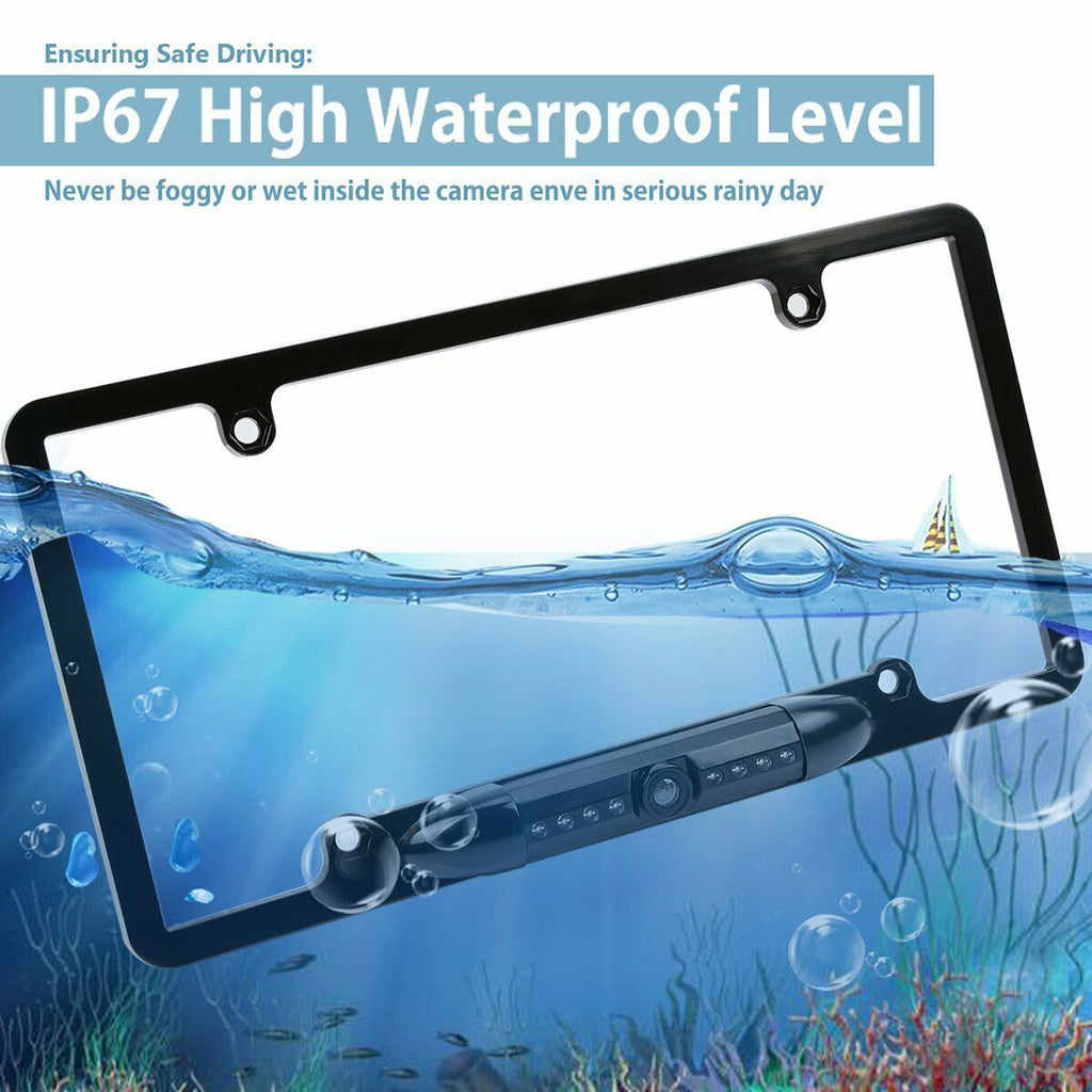 Car 170° License Plate Frame Rearview Reverse Backup Camera Night Vision