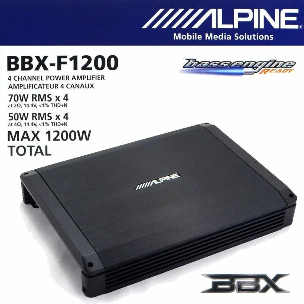 Alpine BBX-F1200 4CH Amplifier + 2 6x8" Speakers Fit 1999-2014 Ford F150
