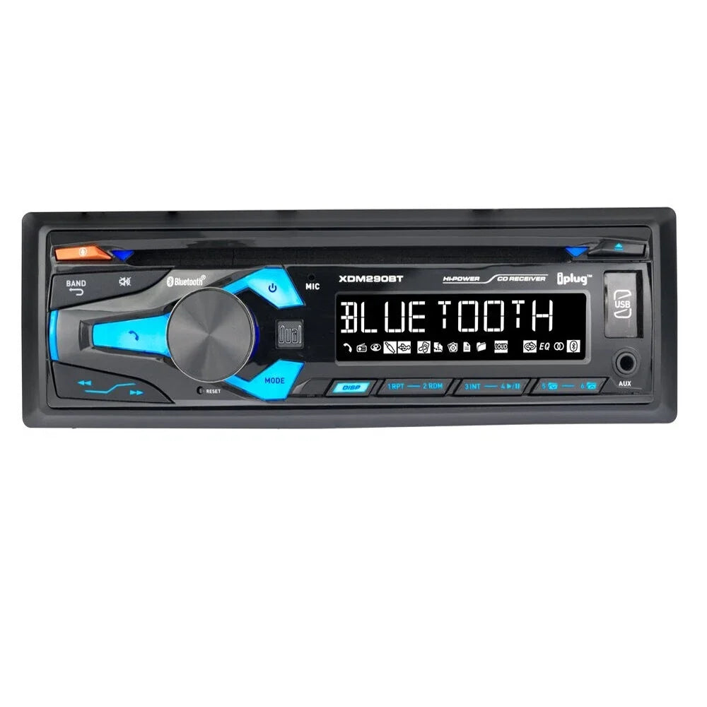 Dual Electronics XDM290BT-FWH594-TQ654-TQ684 Bluetooth Car Stereo AM/FM Radio CD Player & Speaker Package for 1992-1996 F-150