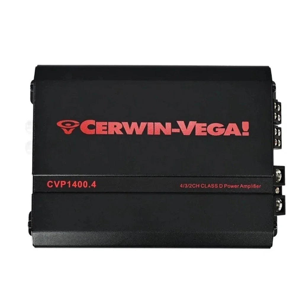 Cerwin Vega CVP1400.4 4 CH 1400W Amplifier & 2 PROMID65P 500W 6.5" Mid-Range Car Speakers Bundle