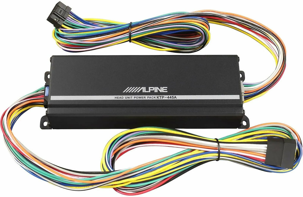 Alpine KTP-445A Power Pack Head Unit Amplifier and Backup Camera Bundle. 4-Channel Compact Amp Increases Alpine Head Unit Power up to 150 Percent - 90 Watts x 4 Channels, fits iLX-W650 and Others.