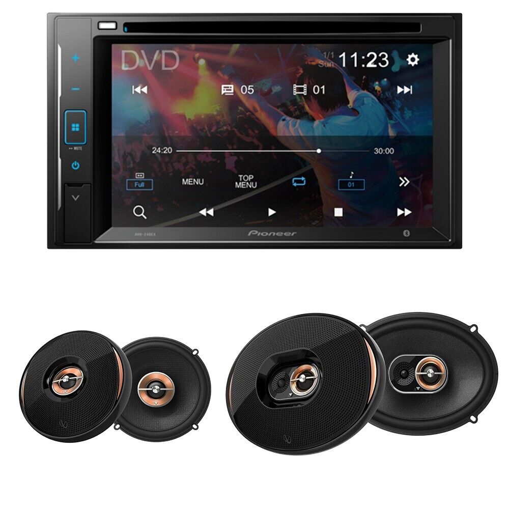 Pioneer AVH-240EX Double DIN DVD + Infinity Kappa 62ix 6.5" and 93ix 6x9"