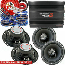 Load image into Gallery viewer, Cerwin Vega CVP1600.4D 1600W Amp + 4x XED62 6.5" 600W Speakers + 4-CH Amp Kit