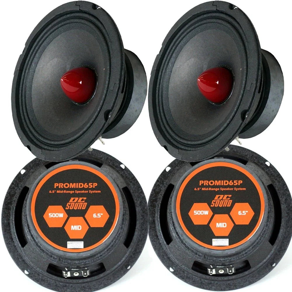 Cerwin Vega CVP1400.4 4 CH 1400W Amplifier & 2 PROMID65P 500W 6.5" Mid-Range Car Speakers Bundle