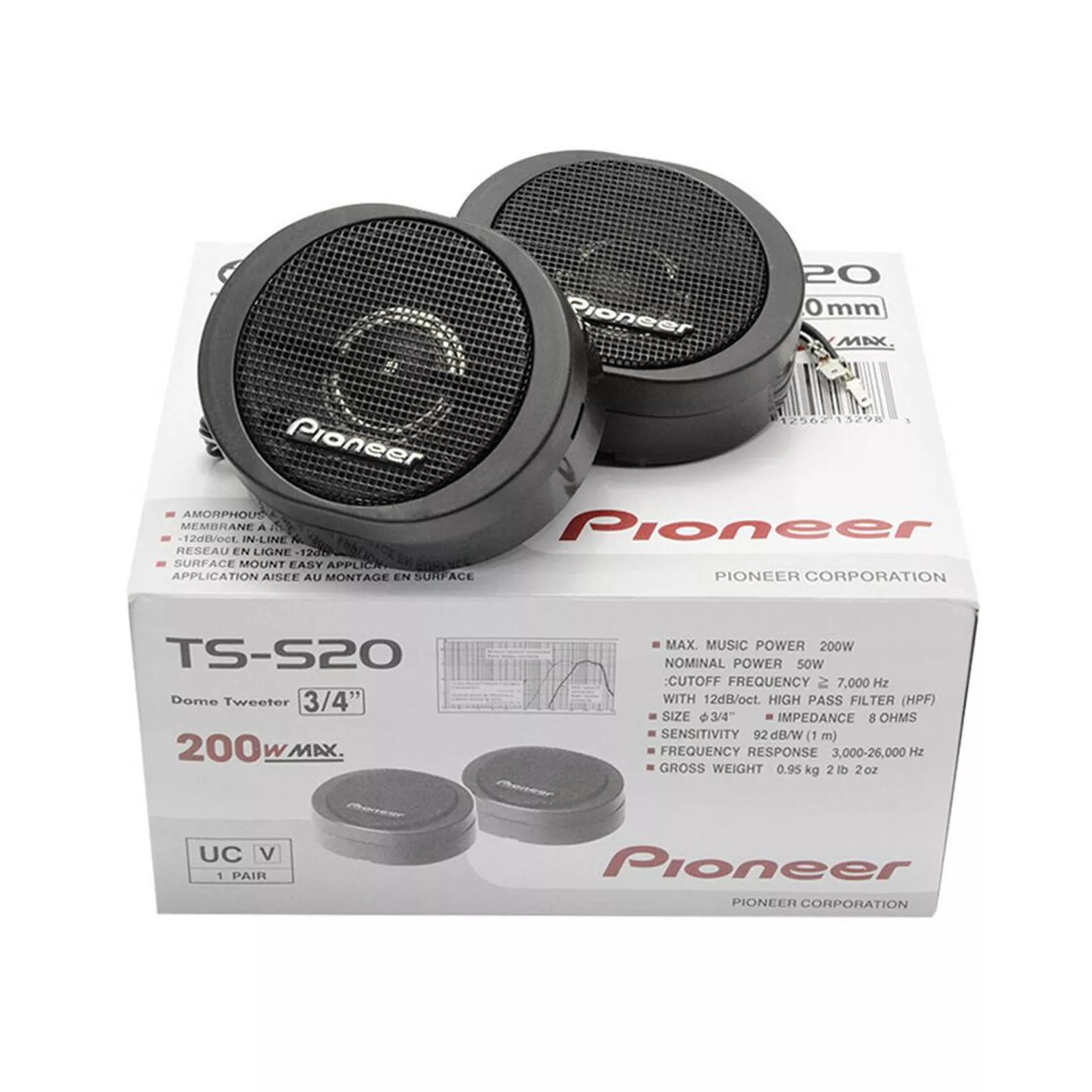 TS-S20 3/4" 20mm 200W Car Audio Component Dome Tweeter Speaker