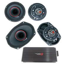 Load image into Gallery viewer, Cerwin Vega PH654 6.5" &amp; PH694 6x9" Horn Speakers + B54 1200W 4CH Amplifier