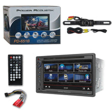 Load image into Gallery viewer, Power Acoustik PD-651B Double DIN Bluetooth In-Dash DVD/CD/AM/FM Car Stereo w/ 6.5" Touchscreen and SD/USB Reader &amp; Rear View Camera