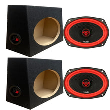 Load image into Gallery viewer, Cerwin Vega V69 420W 6x9" 2 Way Car Speakers + Angle Speaker Box Black Pair