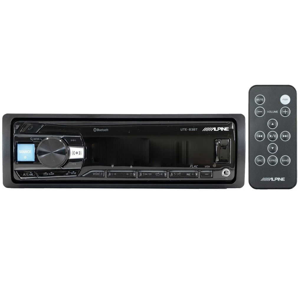 Alpine UTE-83BT Single-DIN Car Digital Media Stereo Bundle Fit 1994-2001 Dodge Ram