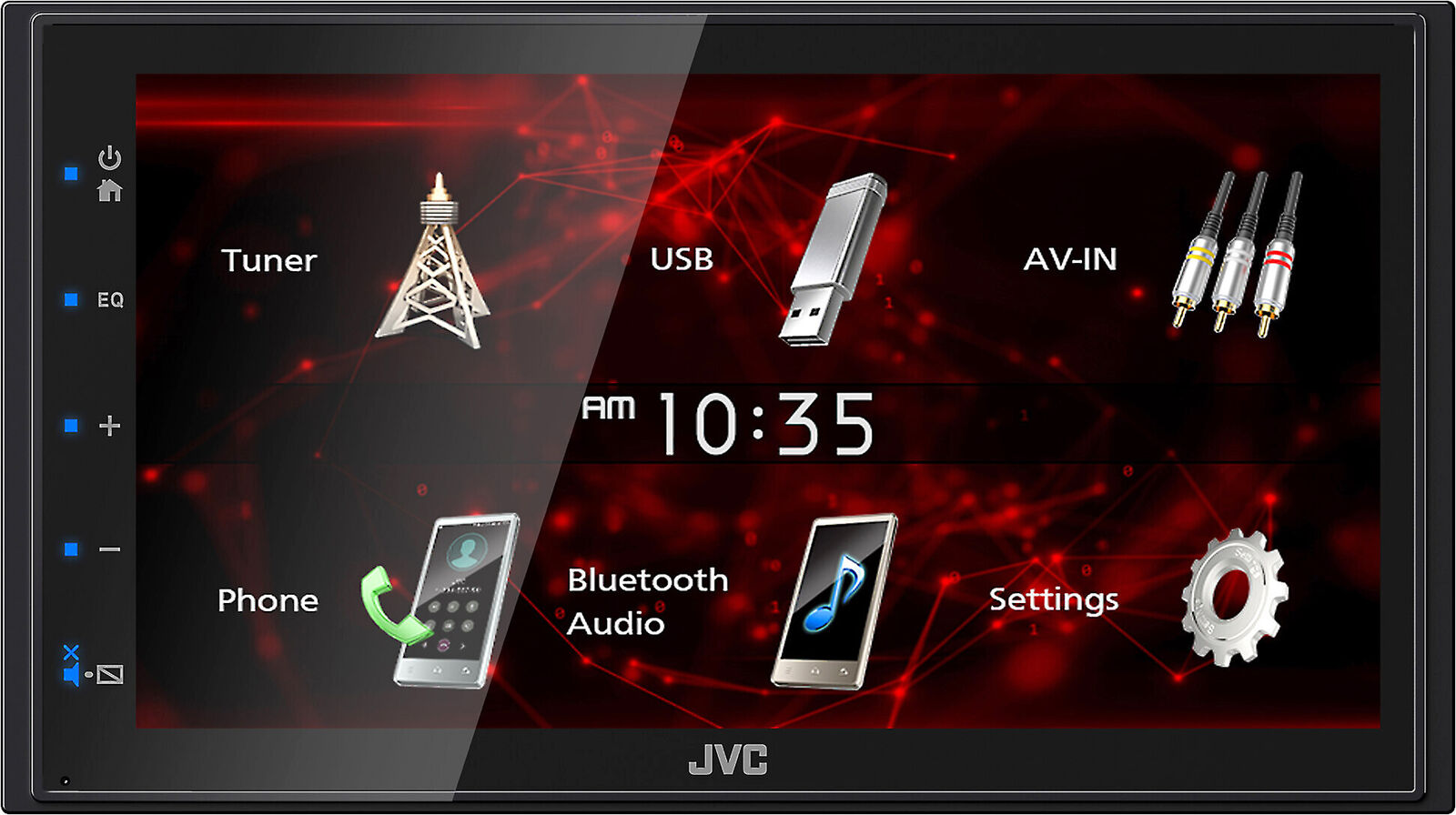 JVC KW-M180BT 2 DIN 6.75" Media Player USB Mirroring For Android Bluetooth + CAM1800 Backup Camera