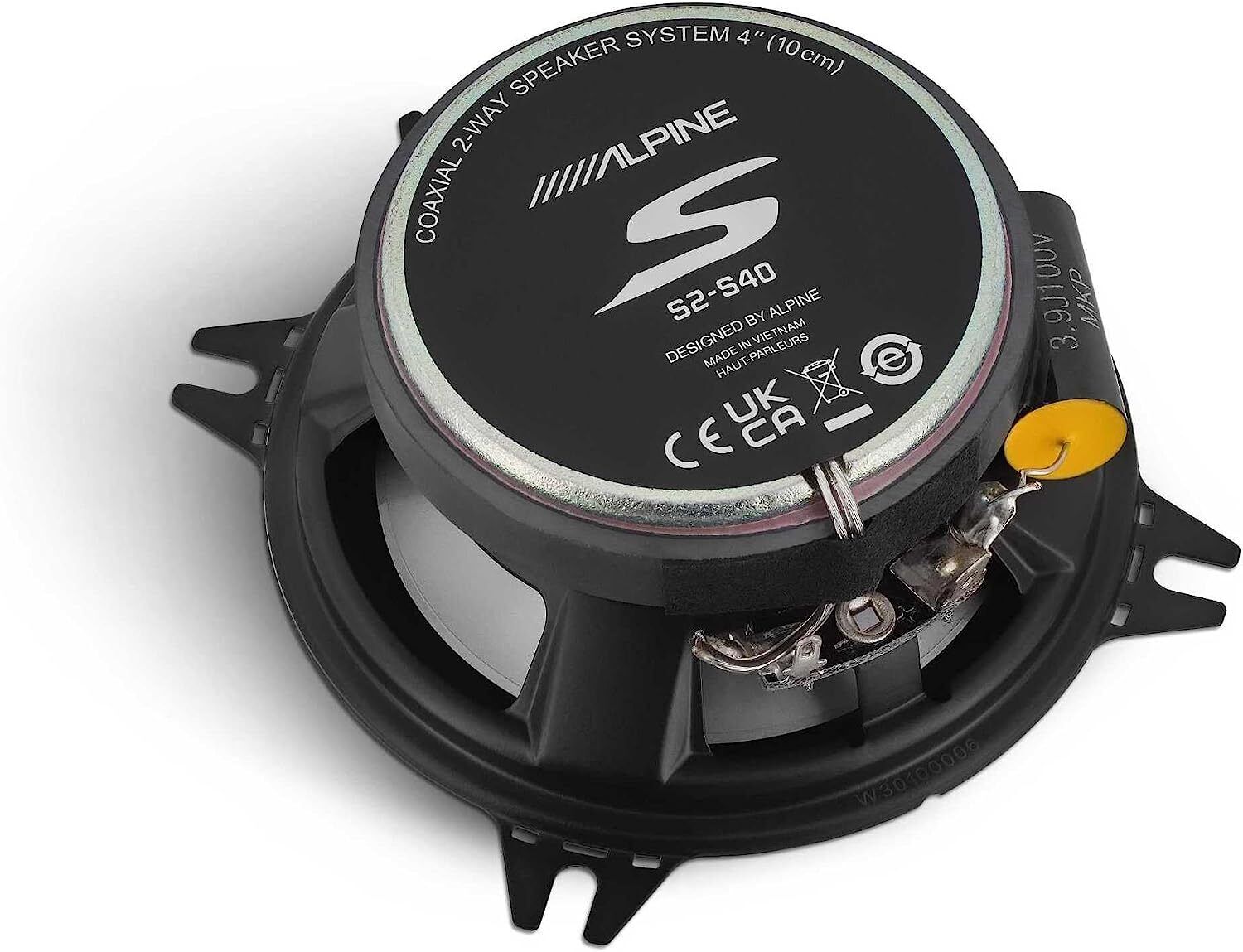 2 Alpine S-Series S2-S40 4" 140 Watts 2-Way Hi-Res Car Audio Coaxial Speakers