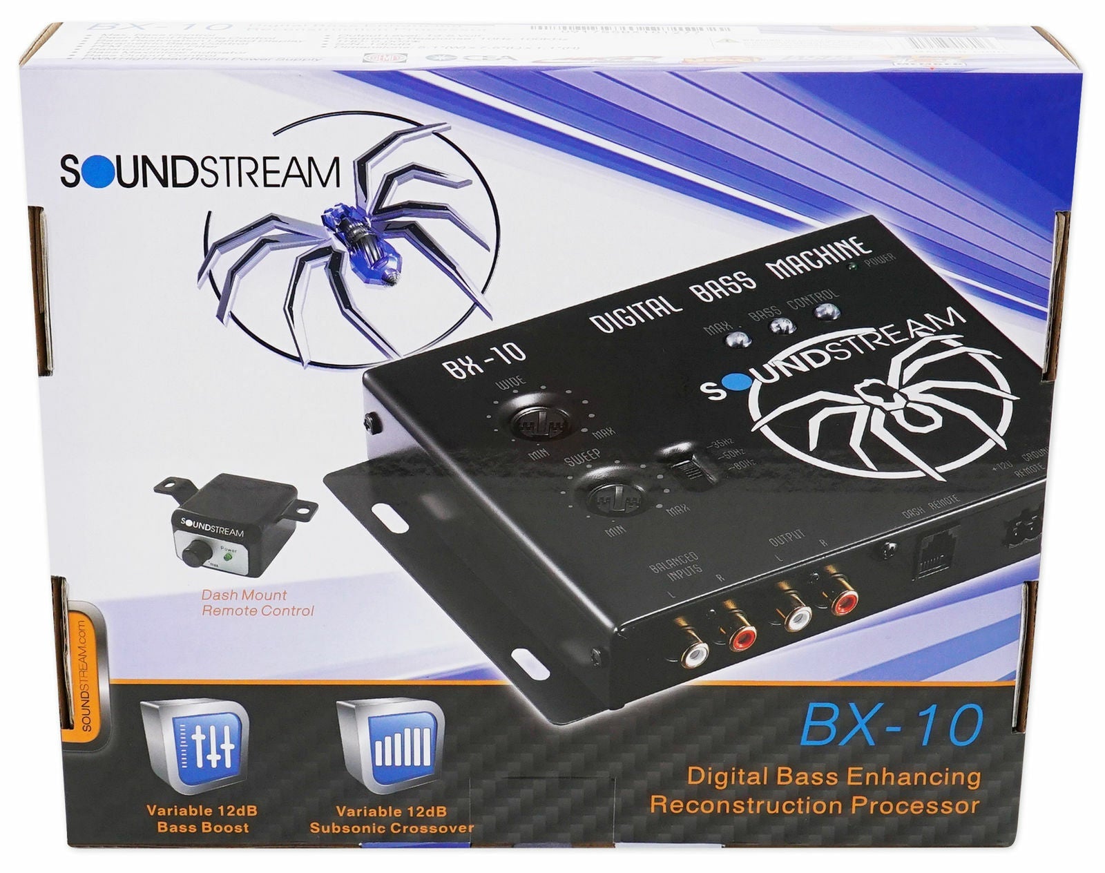 Soundstream BX-10 Digital Bass Reconstruction Processor with Remote+ Free Absolute Electrical Tape+ Phone Holder