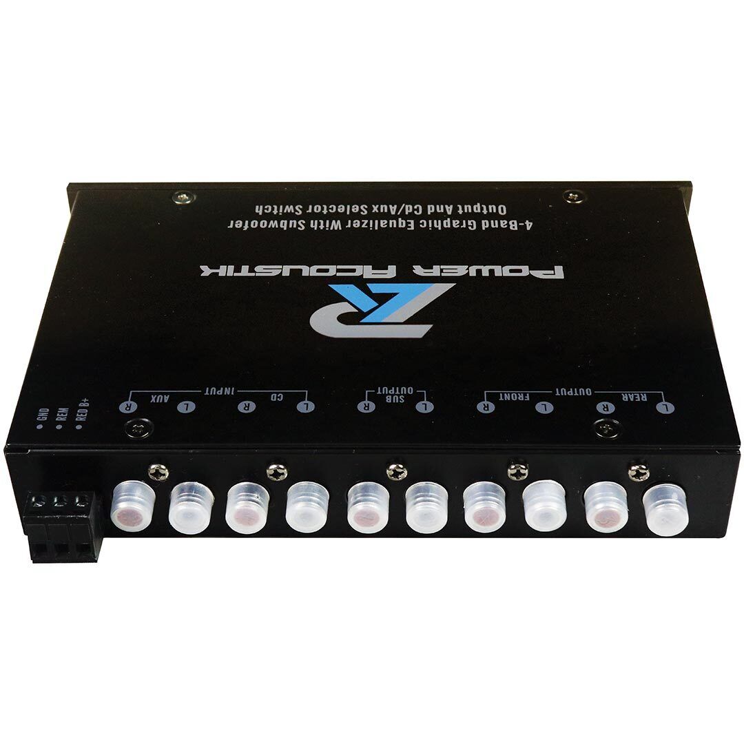 Power Acoustik PWM-16 4-Band Graphic Equalizer w/ Built-In Pre-Amp & Subwoofer Control