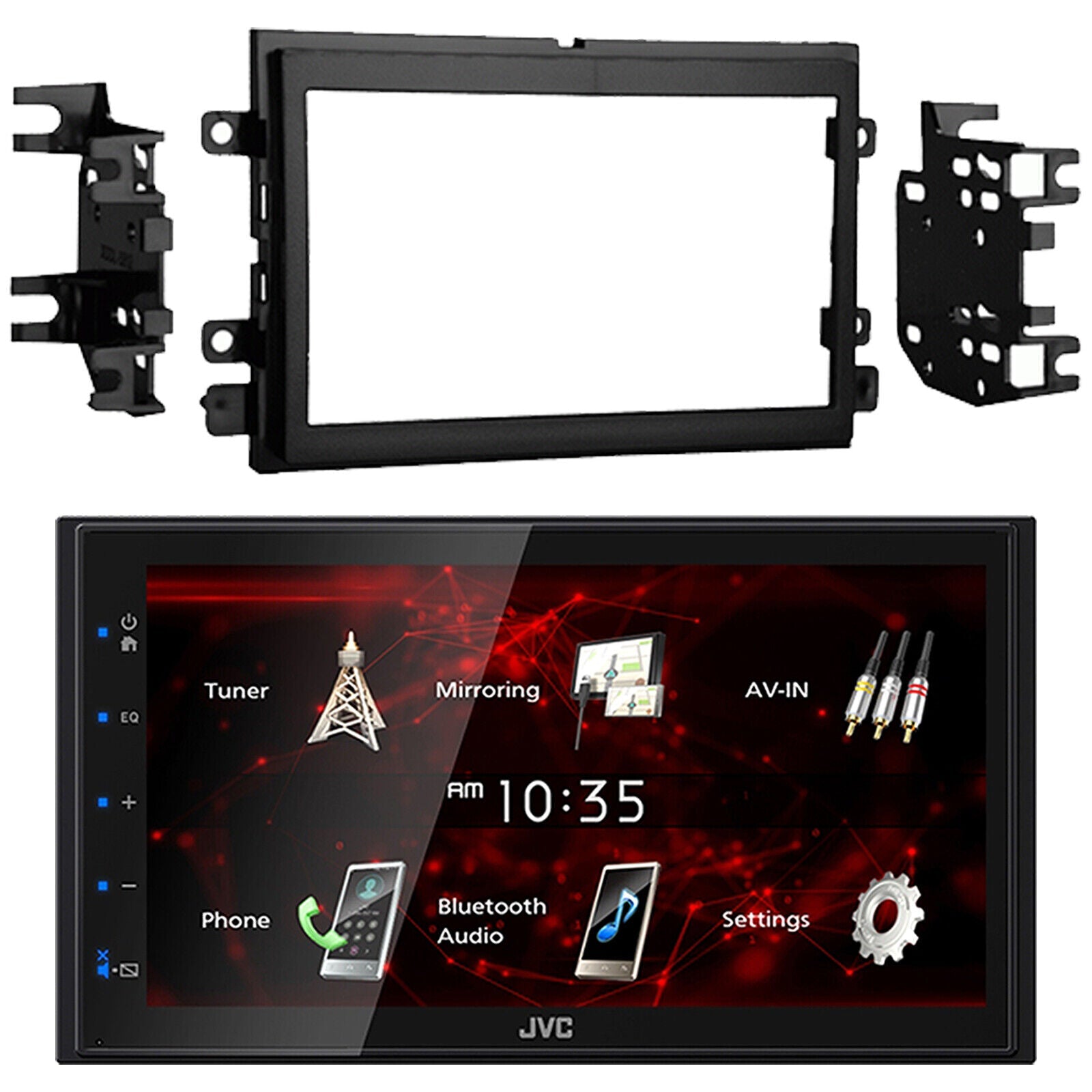JVC KW-M180BT 6.8" Media Player USB Mirroring For Android Bluetooth Installation Kit for Select 2004-up Ford Vehicles