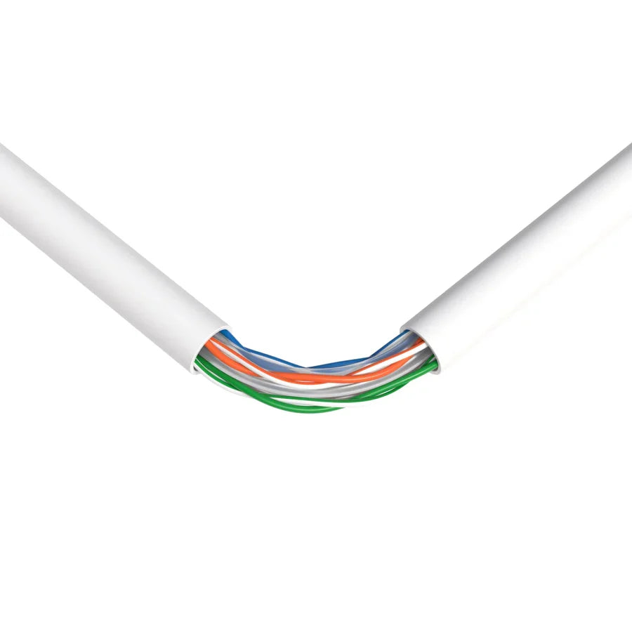 1000' Cat6 Ethernet White Bulk Network Cable 23AWG 600Mhz UL Bare Solid Copper Wire UTP 1000' White