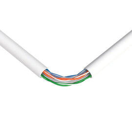 1000' Cat6 Ethernet White Bulk Network Cable 23AWG 600Mhz UL Bare Solid Copper Wire UTP 1000' White