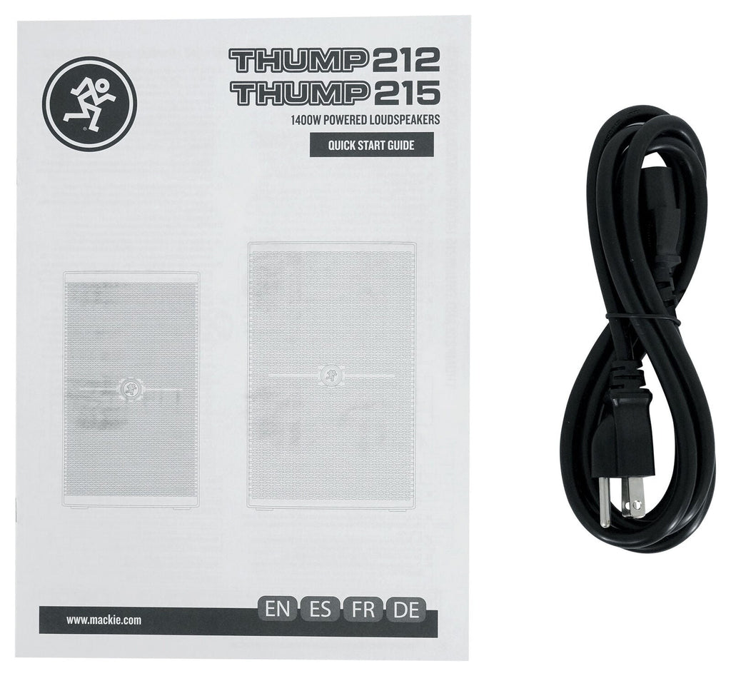 2 Mackie THUMP212 2 Thump 12" Powered Loudspeaker & Speaker Stands Bag Mic XLR Cable Bundle