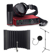 Load image into Gallery viewer, Focusrite Scarlett 2i2 Studio 4th Gen Bundle Portable Isolation Filter Stand Pop Filter