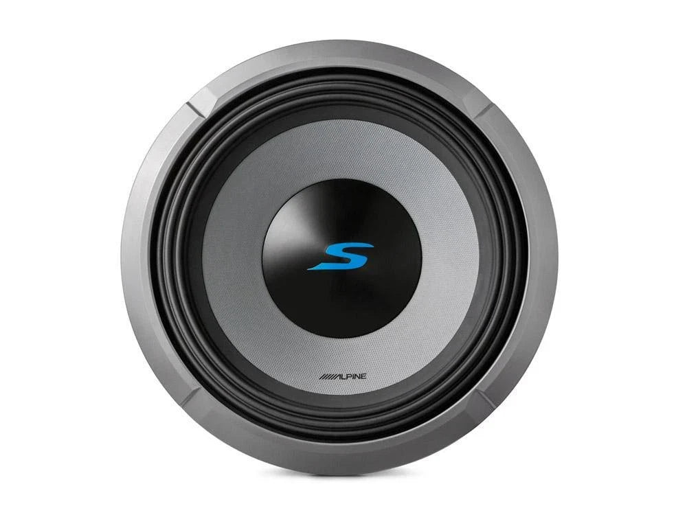 Alpine 2- S2-W12D4 12" S-Series Dual 4 Ohm Car Subwoofer & 2 KTE-12G.3 Grille