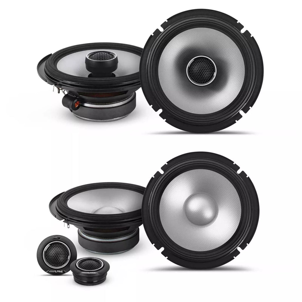 Alpine S2-S65C 6.5" Component + S2-S65 6.5" 2 Way Coaxial Car Speakers