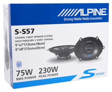 Load image into Gallery viewer, Alpine S-S57 230 Watt 5x7" Car Speakers + S-S69 6x9" 260w Speakers