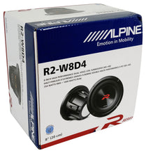 Load image into Gallery viewer, Alpine R2-W8D4 8" R Series 1,000 Watt Car Audio Subwoofer, 4 Ohm, Dual VC Sub + KTE-8G.3 Grille
