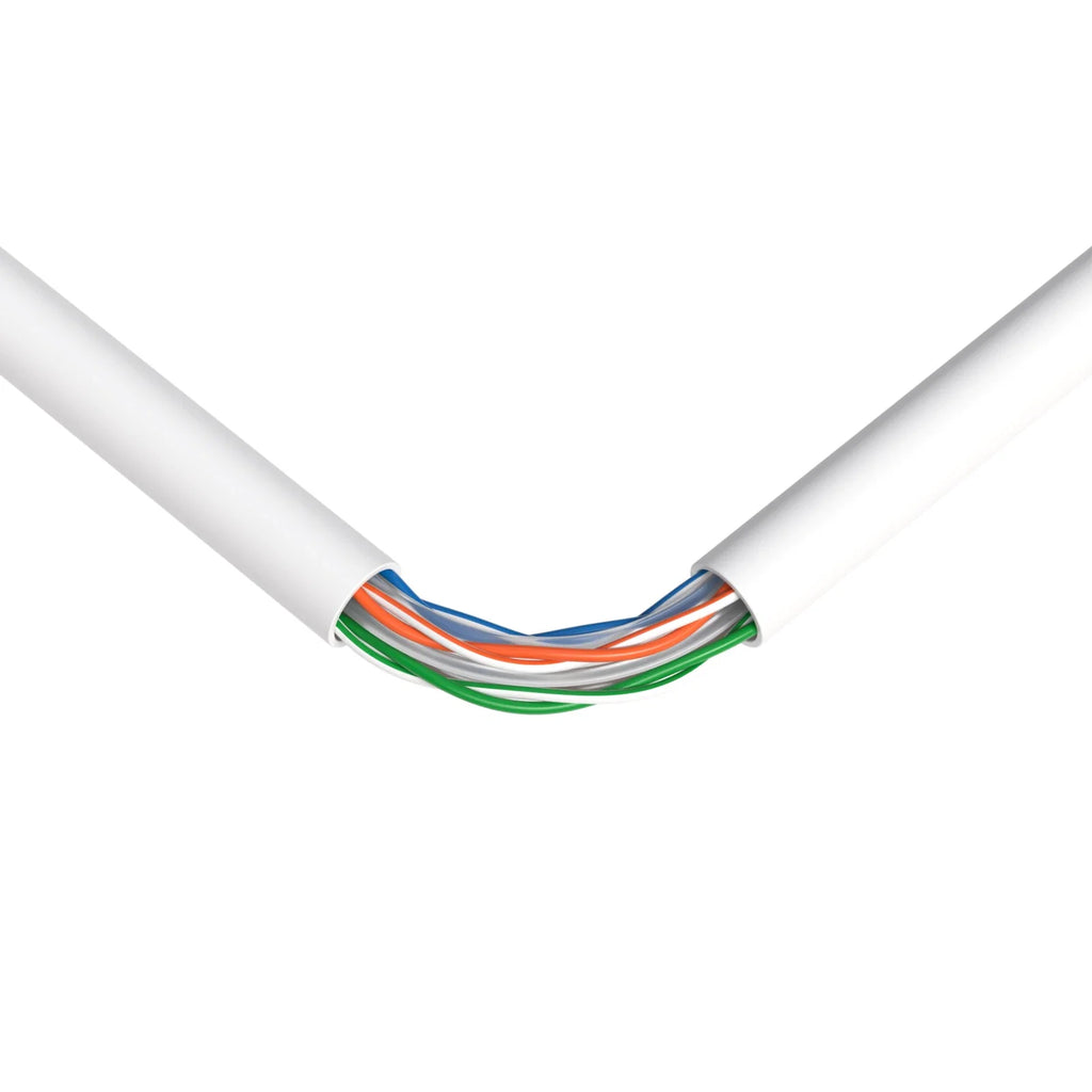 Patron 250' Cat6 Ethernet White Bulk Network Cable 23AWG 600Mhz UL Bare Solid Copper Wire UTP 250' White