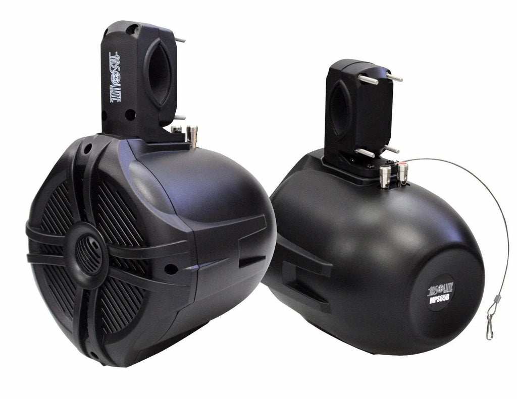 2 Absolute MPS65B Marine RV 6.5" 200W RMS Wake Tower POD Enclosure Speaker
