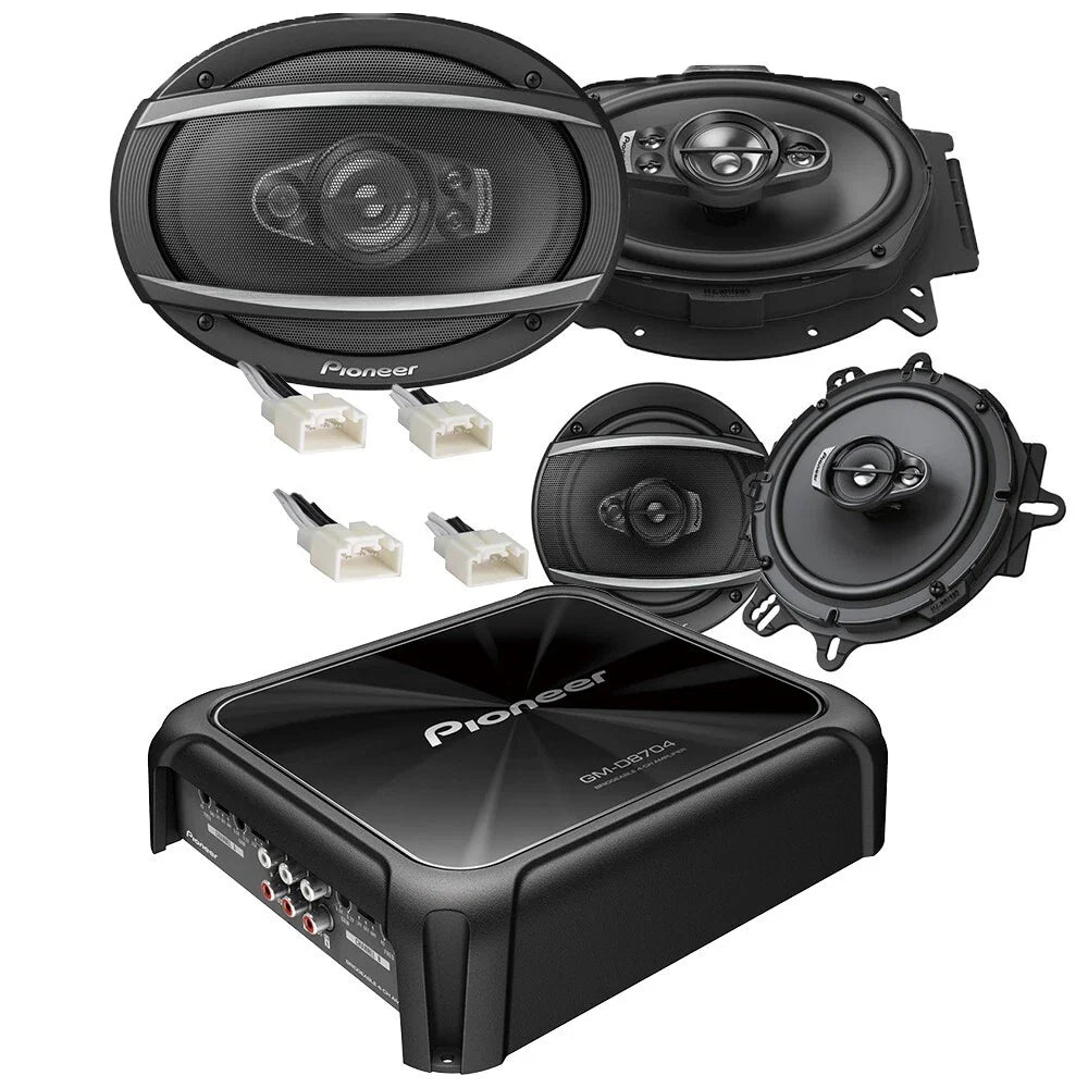 Pioneer-TSA6970F 6x9" TSA1670F 6.5" Front/Rear door Speakers + 4CH Amplifier +Harness