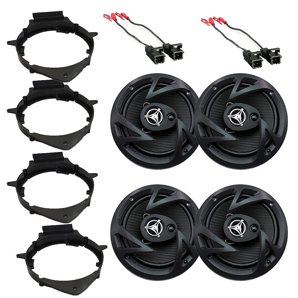 2 Pair 400W 2Way 6.5" Chevy Car Truck Front & Rear Door Speakers W/Install Kit