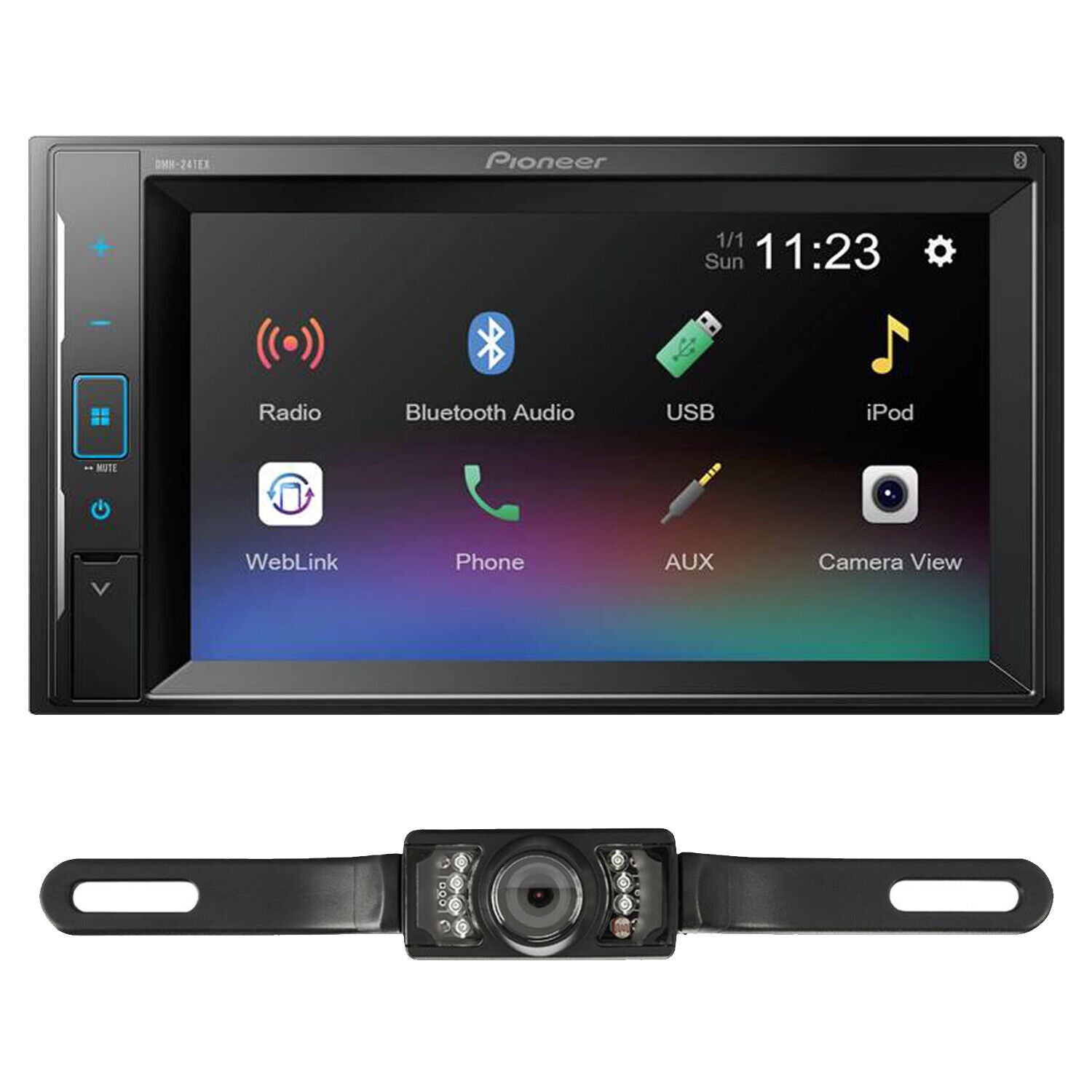 Pioneer DMH-241EX  Touchscreen Digital Media Receiver with Bluetooth + License Plate Backup Camera