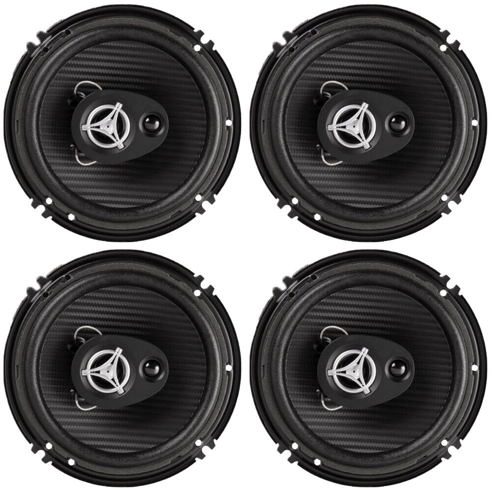 2 Pair Power Acoustik EF-653 6.5″ 3-Way Full-Range Speakers