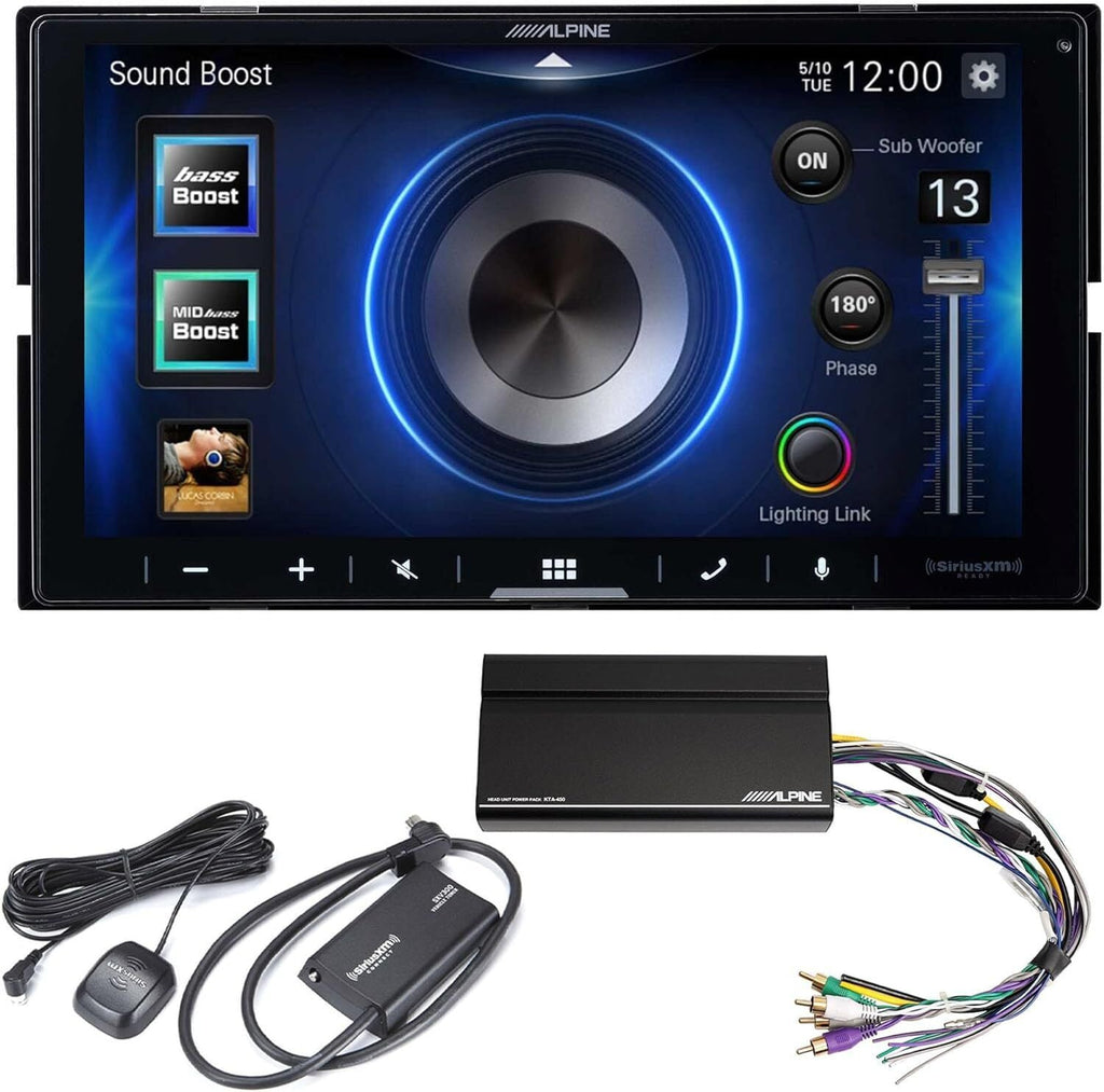 Alpine iLX-W670 2-DIN Car Stereo, KTA-450 PowerStack Amp + SiriusXM Tuner Bundle